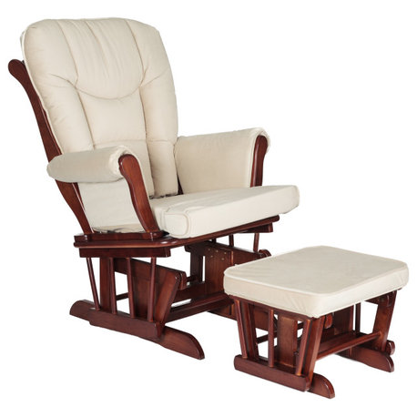 Sleigh Glider with Ottoman, Espresso
