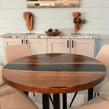 40" Black Walnut & Black Epoxy Table for Maria | A Statement Piece for Living