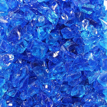Crushed Fire Glass, Tropical Blue 1/2" to 3/4", 10 lb. Jar