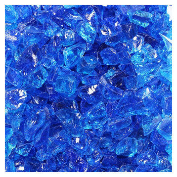 Crushed Fire Glass, Tropical Blue 1/2" to 3/4", 10 lb. Jar