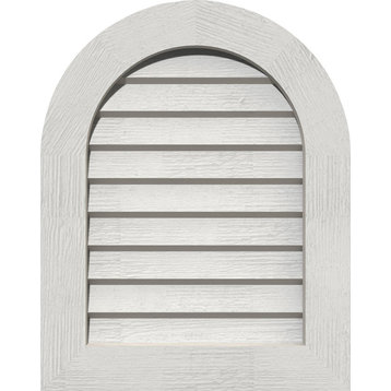 14x30 Round Top Wood Gable Vent: Non-Functional, Decorative Face Frame