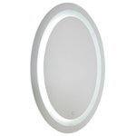 Artcraft Lighting - Reflections AM303 Mirror - The "Reflections Collection" mirrors feature LED lighting built in. The LED is controlled by a small ON/OFF switch which is on the mirror (the switch also allows control of the brightness). This model is oval in shape