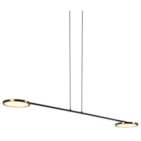 Torino 39" ETL Certified Integrated LED Pendant, Antique Brass
