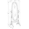 Monarch Specialties I 3102 Antique White Solid Wood Oval Cheval Mirror