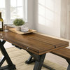 Dining Table with Expandable Leaves in Antique Oak and Antique Black
