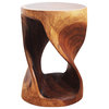 Haussmann® Round Wood Twist Accent Table 14in DIAx20in High Walnut Oil