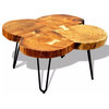 Vidaxl Coffee Table 13.8" 4 Trunks Solid Sheesham Wood