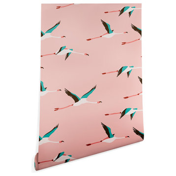 Deny Designs Holli Zollinger Flamingo Pink Wallpaper, Pink, 2'x10'
