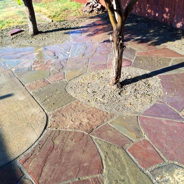 Colorado Red stone & New York Blue stone Flagstone Patio