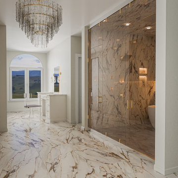 Luxury Marble Bathroom with Gold Accents