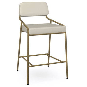 Gold Frame Open Back Stool, Gold W/Db Oyster Counter Stool