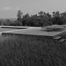 wood decking yard and pool