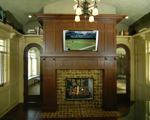 Wood Panel Fireplace Home Design Ideas, Pictures, Remodel and Decor