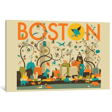 "Wild Boston" Print by Jazzberry Blue, 26"x18"x1.5"