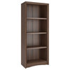 CorLiving Quadra Brown Engineered Wood Tall Adjustable 4 Shelf Vertical Bookcase
