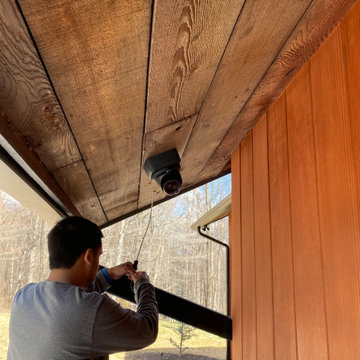 CCTV Camera for Front Walkway, being Installed