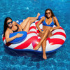 65" Inflatable Patriotic American Flag Duo Circular Swimming Pool Lounger