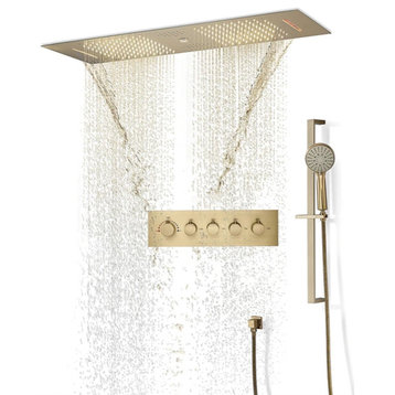 Rainfall Musical Shower System With Hand Shower, Style F- Remote Control Light