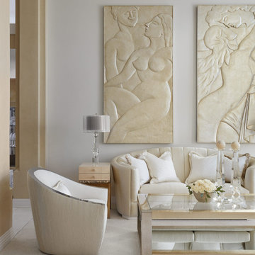 Oversized Artwork in Sleek, Contemporary Living Room