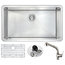 ANZZI Vanguard 32" Single Bowl Kitchen Sink with Brushed Nickel Harbour Faucet