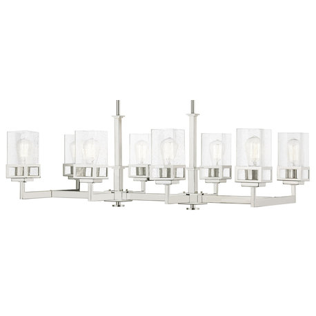 Livex Lighting 40598 Harding 8 Light 17-3/4"W Linear Chandelier - Polished