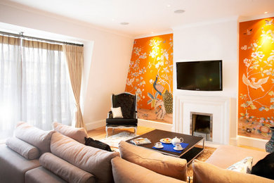 Photo of a world-inspired living room in London.