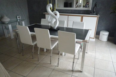 Cette image montre une salle à manger design.