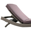 Aruba Outdoor Wicker Adjustable Chaise Lounge With Cushion, Gray