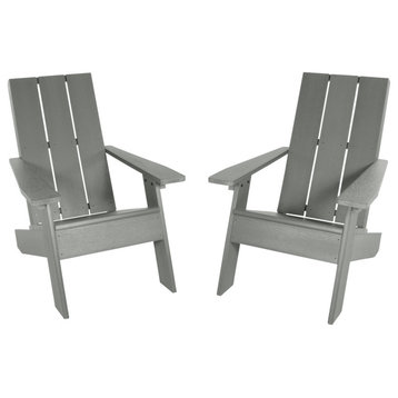 Italica Modern Adirondack Chairs, Set of 2, Coastal Teak