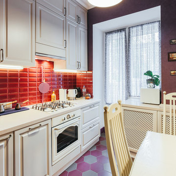 Дизайн-проект трёхкомнатной квартиры с яркой кухней