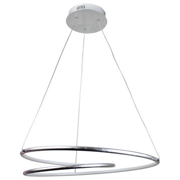 Circular Knot Integrated LED 32W Pendant, Silver Foil