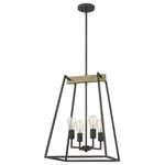 Quoizel - Quoizel Brockton Four Light Foyer Pendant BRT5204GK - Four Light Foyer Pendant from Brockton collection in Grey Ash finish. Number of Bulbs 4. Max Wattage 100.00 . No bulbs included. With open framework and weathered styling, the Brockton comes farmhouse-approved. The grey ash finish of the thin metal body pairs perfectly with the whitewash finish of the faux wood accents. Vintage filament bulbs provide soft, ambient light in this rustic charmer. No UL Availability at this time.