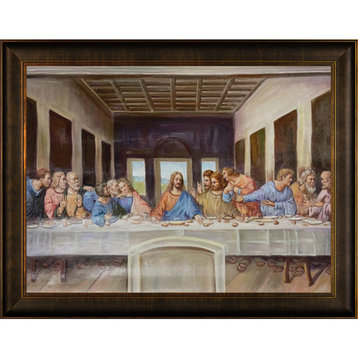 La Pastiche The Last Supper with Veine D'Or Bronze Scoop Frame, 36.5" x 46.5"