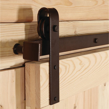 Barn Door Sliding Track Hardware Package - Dark Bronze