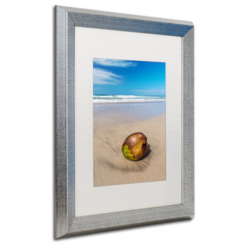 Pierre Leclerc 'Beached Coconut' Matted Framed Art, Silver Frame, White, 20x16