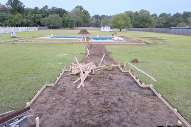 Firepit and pool area