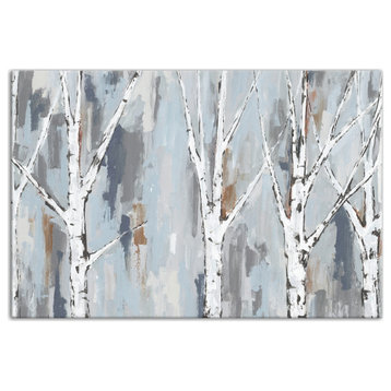 Painterly Birch Trees 32x48 Canvas Wall Art