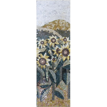 Mosaic Tiles, Sun Flowers, 15"x46"