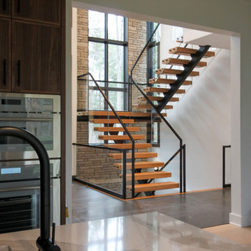 Project #98 | Modern Mono-beam Staircase with Glass Railing