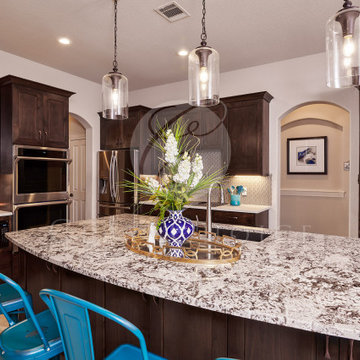 Traditional Rich Brown Kitchen