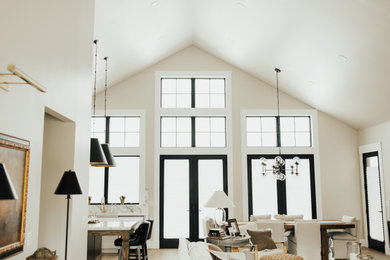 Example of a large country living room design in New York