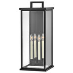 Hinkley Lighting - Hinkley Lighting Weymouth 4 Light Outdoor LG Sconce, BK/Beveled 20018BK - Modernize your outdoor space without sacrificing the traditional appeal you long for. Weymouth's subtle yet overstated frame features a clean design, while its symmetrical lines evoke timeless elegance with a contemporary edge. The contrast candle sleeves in warm white balance the robust Black or Oil Rubbed Bronze aluminum cast frame. The beveled glass is an elegant touch to help refract the light.