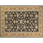 Bareens Designer Rugs - Kafkaz Peshawar Brooke Black/Orange Area Rug, 10'0"x14'0" - A Persian influenced Turkish hand knotted rug made by skilled artisans capable of creating the most exceptional vegetable dyes and hand-spun New Zealand wool. This gorgeous one of a kind Peshawar Kafkaz handmade rugs is also known as a Chobi Rug. This gorgeous rug is extremely versatile and is famous for its soft pleasing color palette and informal design that works in a myriad of interiors. It has been expertly hand-tied, finished, sun-dried, and can contain up to 1.5 million knots. It takes 4 skilled artisans to hand knot this rug nine to twelve months to complete this piece of art. The invigorating colors and patterns in this rug will give your home an elegant and fresh appearance. While drawing upon the coloring and patterns of antique rugs, contemporary Peshawar pieces incorporate modern design motifs and feature vibrant color tones.Bold and black extravagant hand-knotted wool rug is infused with traditional motifs to bring audacious style to your decor. Made with the finest wool this handmade rug is designed with breathtaking intricacy and rich vivid pallet to make your floors stylish.