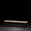 Bench Made of Recycled Railway Wood and Metal Legs, 78" W X 13" D X 17" H