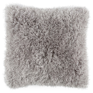 Lavish Home Shag Floor Pillow 21"x21", Grey