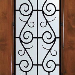 Slab Entry Single Door 80 Alder St. Charles 1 Panel 3/4 Lite Wrought Iron - Front Doors