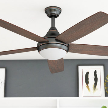 Prominence Home Ashby Ceiling Fan with Light and Remote, 52 inch, Espresso