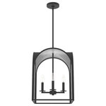 Hunter - Hunter 19083 Dukestown - 4 Light Pendant - The way the black arched cage contrasts with the mDukestown 4 Light Pe Natural Iron/Silver  *UL Approved: YES Energy Star Qualified: n/a ADA Certified: n/a  *Number of Lights: 4-*Wattage:60w E12 Candelabra Base bulb(s) *Bulb Included:No *Bulb Type:E12 Candelabra Base *Finish Type:Natural Iron/Silver Leaf