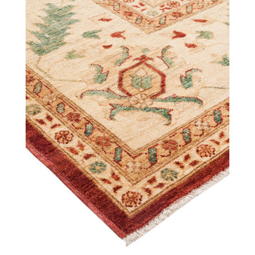 Eclectic, One-of-a-Kind Hand-Knotted Area Rug Red, 10'1"x14'9"