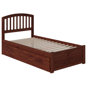 Richmond Twin Extra Long Bed With Footboard and Twin Extra Long Trundle, Walnut
